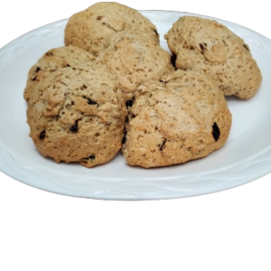 A white plate with cookies on it